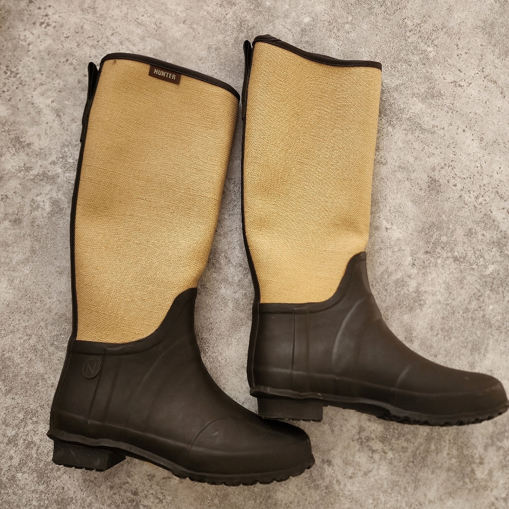 Hunter Regent St James Tweed wellington boots US Size 6/ EU 38
